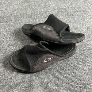 Oakley Slide Sandals Mens Size 8 Black Mesh Comfort Logo Slip On Casual